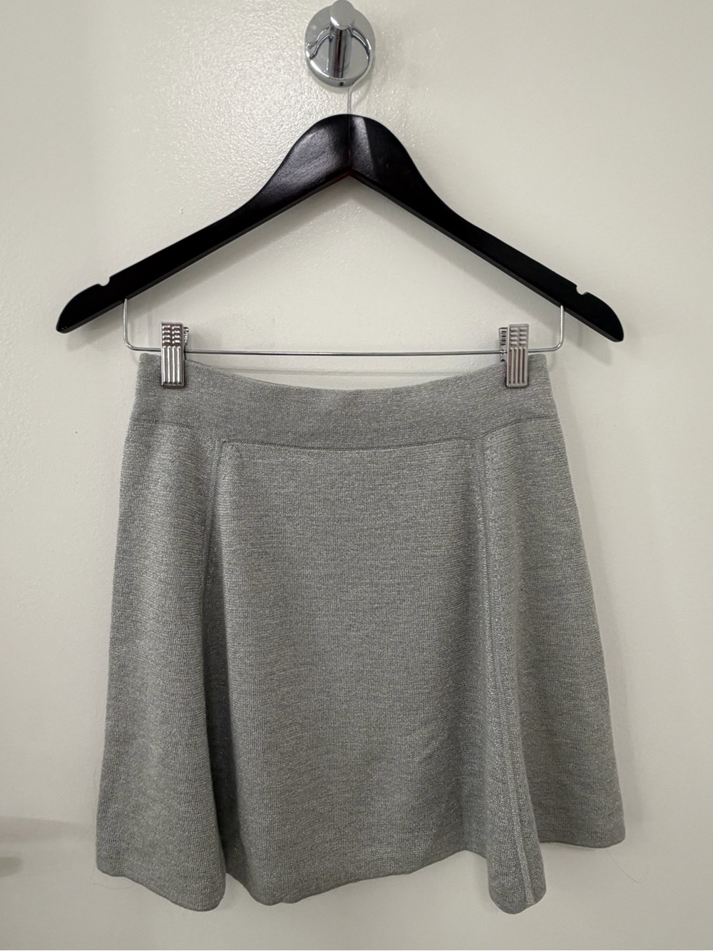 Theory Silver Gray Knit Skater Skirt size small (stretchy)